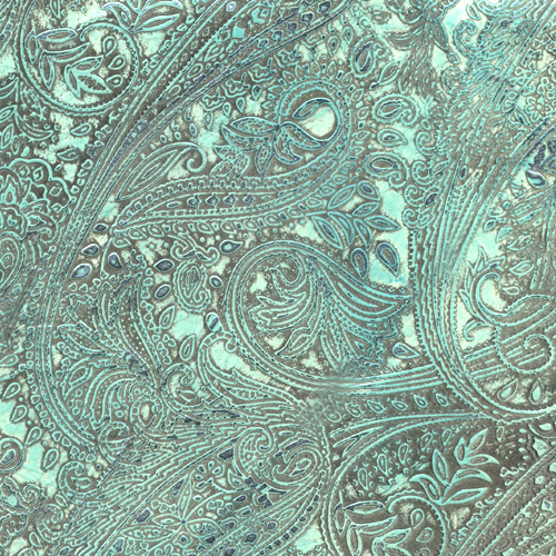 Paisley #08 Turquoise Silver