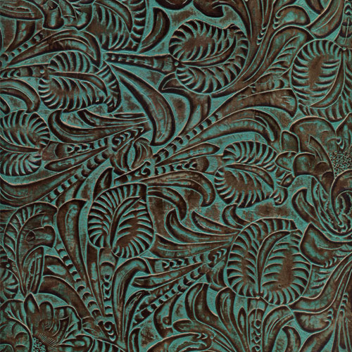 Tropical Tooled #18 Turquoise Brown